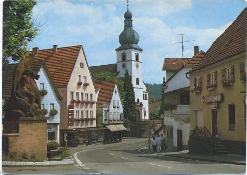 1992 Dahn: Pfälzer Wasgau, Straßenansicht, Kirche, Zur Krone,Bild-Verlag Stöbener