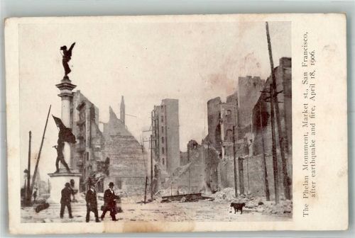 San Francisco Denkmal Phelan Markplatz nach dem Erdbeben 1906