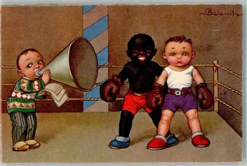 1929 Comic Boxkampf sign. Colombo