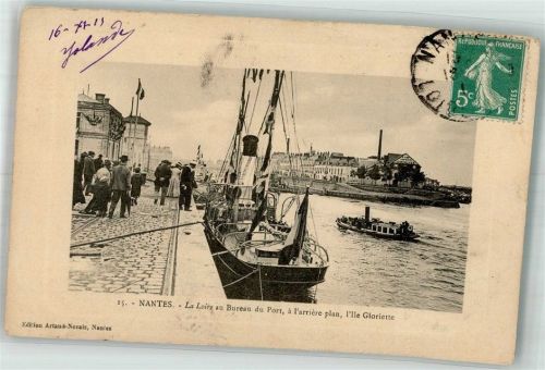 Nantes 1911 Hafen Marke bildseitig