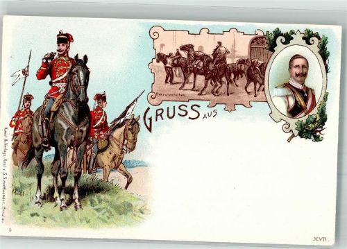 1900 sign. Knötel Husaren Regiment Kavallerie Rekruten Reiten Verlag Schottländer Nr. 5-XVII
