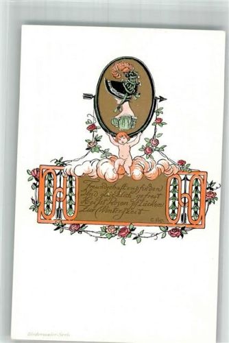 1900 Serie 317 Nr. 3 Biedermeier Serie Hutmode , Rosen