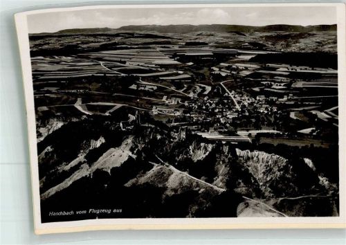 Haschbach Fliegeraufnahme Original aufmontierte Verlagsmusterkarte