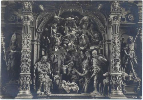 um 1940 Überlingen, St. Nikolaus Münster, Teilansicht Hochaltar, Religion, Kirche,A. Lauterwasser AKU1