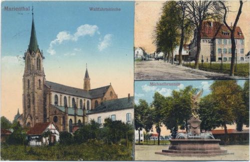 Kirche, church, Brunnen, fontain, Marienthal,Felix Luib