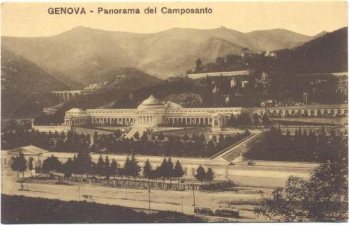 um 1920 Genova: Panorama del Camposanto,Varietas Genova AKU1