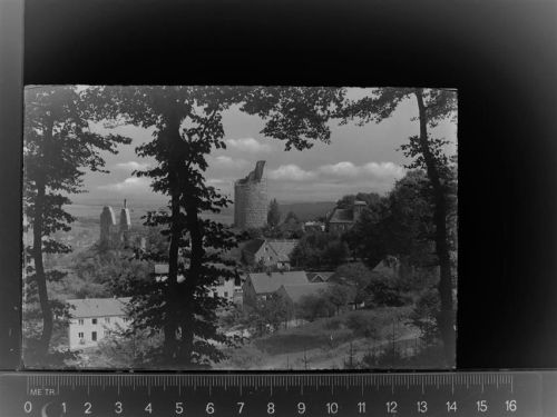 93336 W8426 Altmannstein GLASNEGATIV Ruine Burg Stein