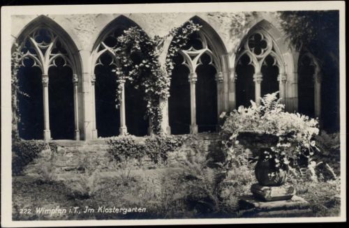 um 1929 Bad Wimpfen, Im Klostergarten,Emil Rösch AKU1