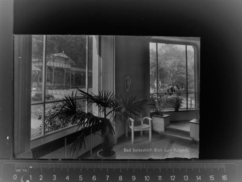 36364 W6427 Bad Salzschlirf GLASNEGATIV Blick zum Kurpark