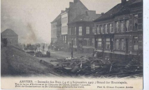 1907 Belgien, Antwerpen, Brandkatastrophe, Erklärung,Phot. H. Climan-Ruyssers
