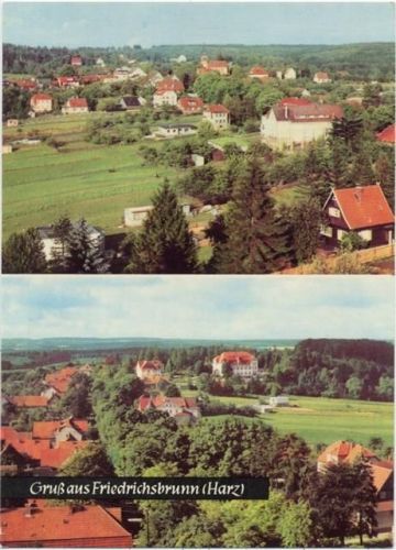 06507 O4304 Friedrichsbrunn um 1972 - Friedrichsbrunn, Blick vom und zum Sanatorium -Ernst Thälmann-,Heldge Verlag KG AKU1
