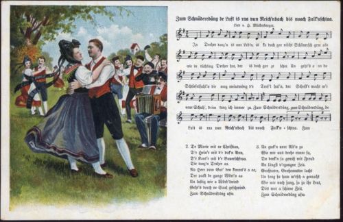 1925 Tanzende Paare in Trachten, Musiker, Lied,H. Mückenberger