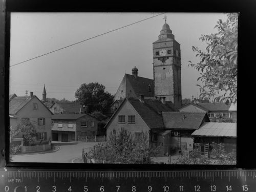 35423 W6302 Lich , Hess GLASNEGATIV Kirche Wehrturm u. Türmchen