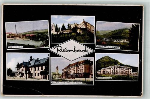 Ruzomberok Burg Ruine Fabrik Ev. Kirche