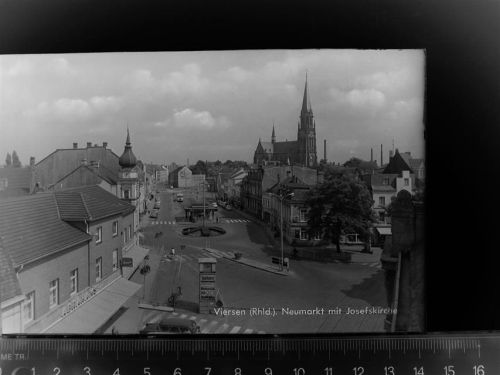 41747 W4060 Viersen GLASNEGATIV Neumarkt mit Josefskirche