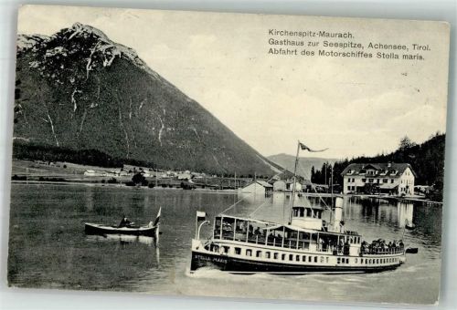 6212 Maurach 1917 Foto AK Dampfschiff Stella Maris Gasthaus zur Seespitze Achensee