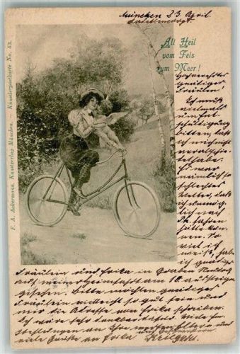All Heil vom Fels zum Meer Frau und Amor auf dem Rad Verlag Ackermann Nr. 53