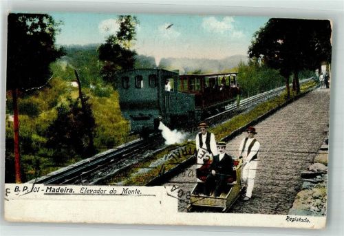 Madeira 1912 Bergbahn Tracht Korbschlitten