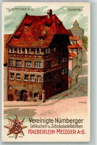 Nürnberg Motiv Dürerhaus Werbung Haeberlein-Metzger AG sign. Mutter