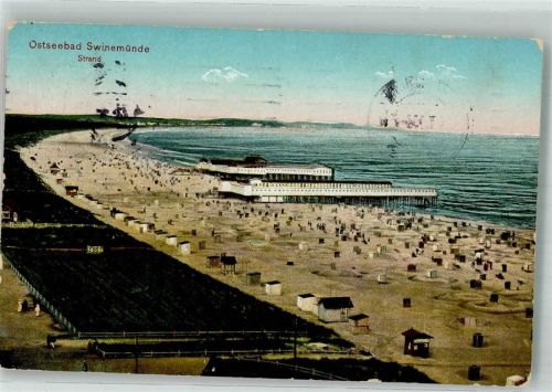 Swinemünde 1914 Schwimmbad Strand Seebrücke