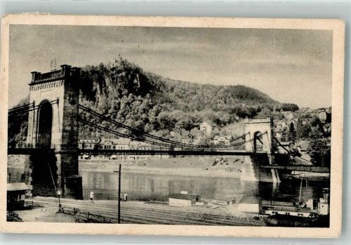 Decin 1928 Podmokly Retezovy most Hängebrücke