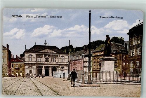 Sedan 1917 Denkmal Turenne Stadthaus Feldpost WK I Landw-Rgt.120