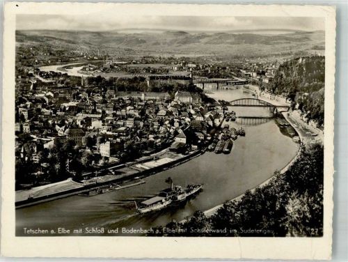 Decin Schloss Elbe Schäferwand