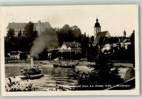 Grein 1932 Schloss Greinburg Kirche Dampfschiff