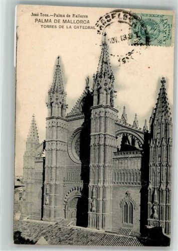 Palma 1913 Torres de la Catedral Marke Bildseitig