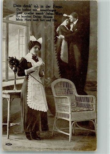 1917 Junge Frau denkt an ihren Liebsten Poesie / Liebe Feldpost WK I Hassenhausen