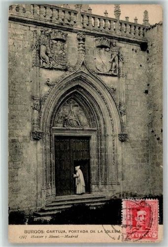 Burgos 1929 Kirche Portal Marke bildseitig Hauser y Menet