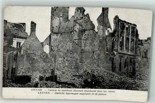 Leuven 1916 Feldpost WK I Landsturm-Inf.Batl. Wetzlar Ruinen Trümmer