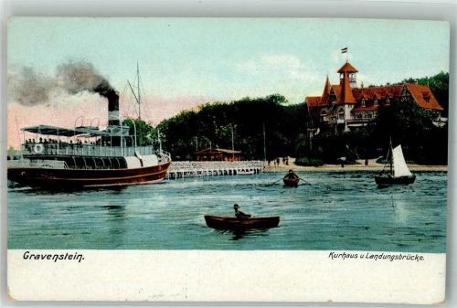 Gravenstein 1909 Kurhaus und Landungbrücke mit Dampfer Verlag Zieher, Ottmar