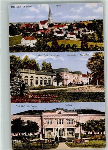 Bad Hall 1916 Kirche Kurhaus Trinkhalle zensiert