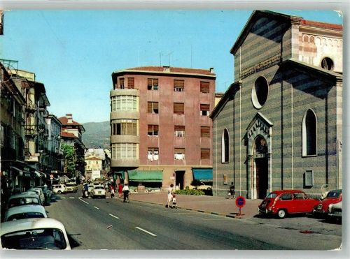 Ventimiglia 1956 Auto Kirche Blumenufer Hl. Augustin Platz
