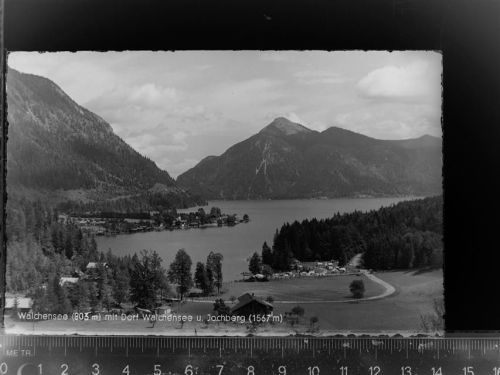 82431 W8111 Walchensee , Oberbay GLASNEGATIV Dorf u. Jochberg