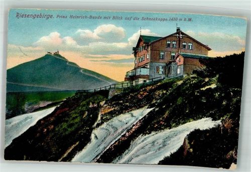 Prinz Heinrich Baude Riesengebirge Blick zur Schneekoppe