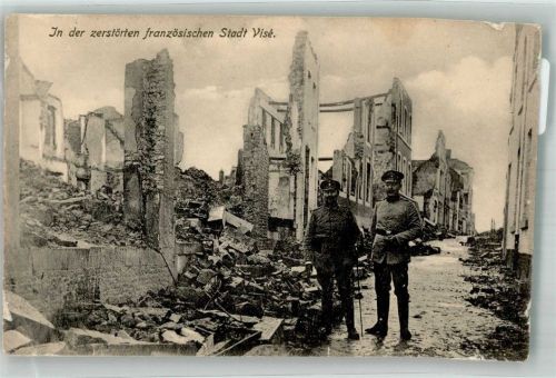 Visè 1915 Feldpost WK I Armierungs-Bataillon 3. Komp. Nr. 81 Trümmer
