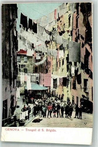 Genova 1906 Gasse Truogoli S.Brigida Wäsche