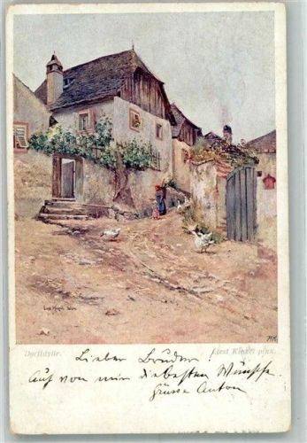Wien B.K.W.I. Wiener Künstlerkarte Dorfpartie Ort lt. Stempel