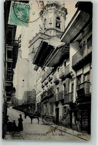 Fuenterrabia 1909 Calle Mayor Esel- Karren Marke Bildseitig