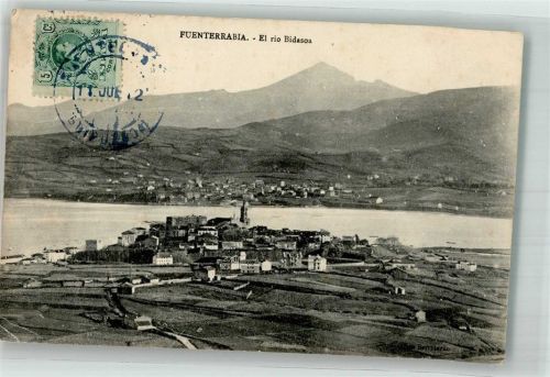 Fuenterrabia 1912 El rio Bidasoa Marke bildseitig