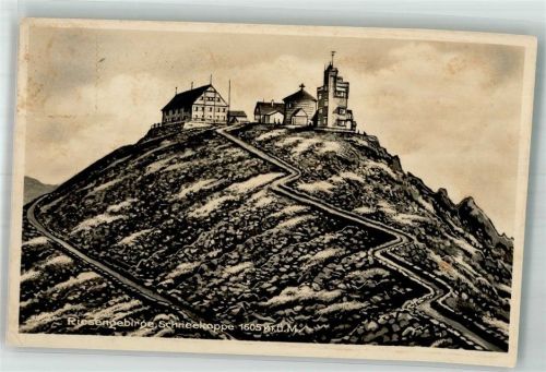 Schneekoppe 1927 Kirche Wetterstation Hotel