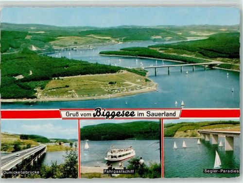 Olpe Biggesee Dumicketalbrücke Fahrgastschiff Segeler-Paradies 4-Bildaufnahme