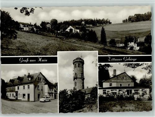 Hain Zittauer Gebirge Oberer Ortsteil HOG-Fremdenheime Turm auf dem Hochwald 4-Bildaufnahme