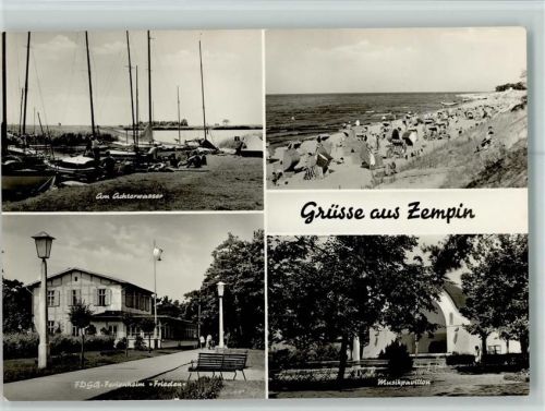 Zempin am Achterwasser Strand Strandkörbe FDGB-Ferienheim Frieden Musikpavillon