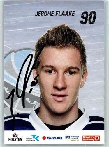 Jerome Flaake Autogramm Hamburg Freezers Eishockey Club AKU2