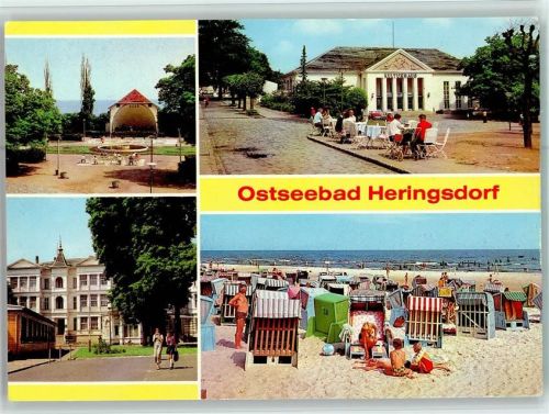 Seebad Heringsdorf Konzertplatz FDGB-Erholungsheim Einheit Strand Strandkörbe 4-Bildaufnahme Foto Kampmann