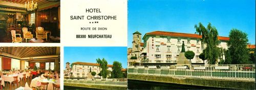 Neufchateau Hotel "Saint Christophe", 2-fach Klappkarte, mit Kurzinfos, perforiert