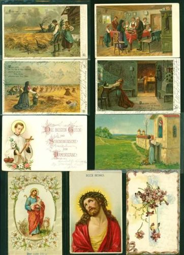 Christliches Lot mit 12 AK, 1902-1918 wenige danach; überwiegend gute Erhaltung, größtenteils gelaufen